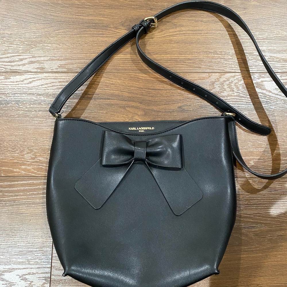 Karl Lagerfeld Black Bow Accent Women's Bag